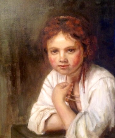 Mädchen am Fenster, Rembrand Kopie